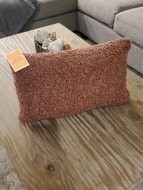 NWT- Teddy lumbar cushion in chocolate brown 12"x 20"